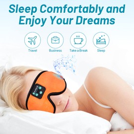 Boodlab Sleep Headphones Bluetooth Sleep Mask, 3D Sleep Eye Mask with Ultra Thin HD Stereo Speakers, Washable, Adjustable, for Sleeping Side Sleepers, Air Travel, Yoga, Meditation, Holiday