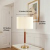 EMORLO Mid Century Modern Table Lamp, 22" Wood Pull Chain