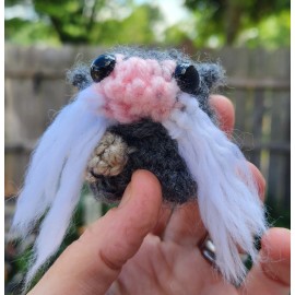 Handmade Crochet Emporer Tamarin Amigurumi Monkey Plushie Handmade Mini 3 Inches