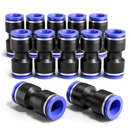 Bwintech 12 pieces 16 mm straight pneumatic plug-in connection, 2-way plastic quick release PU air line adapter