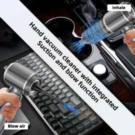 NVKHG Handheld Vacuum Cordless, 3 Speed 28000Pa Brushless Motor Mini Car Vacuum Portable Cordless,Suitable for Home, Kitchens, Offices, Car, Pet Hair, Gray