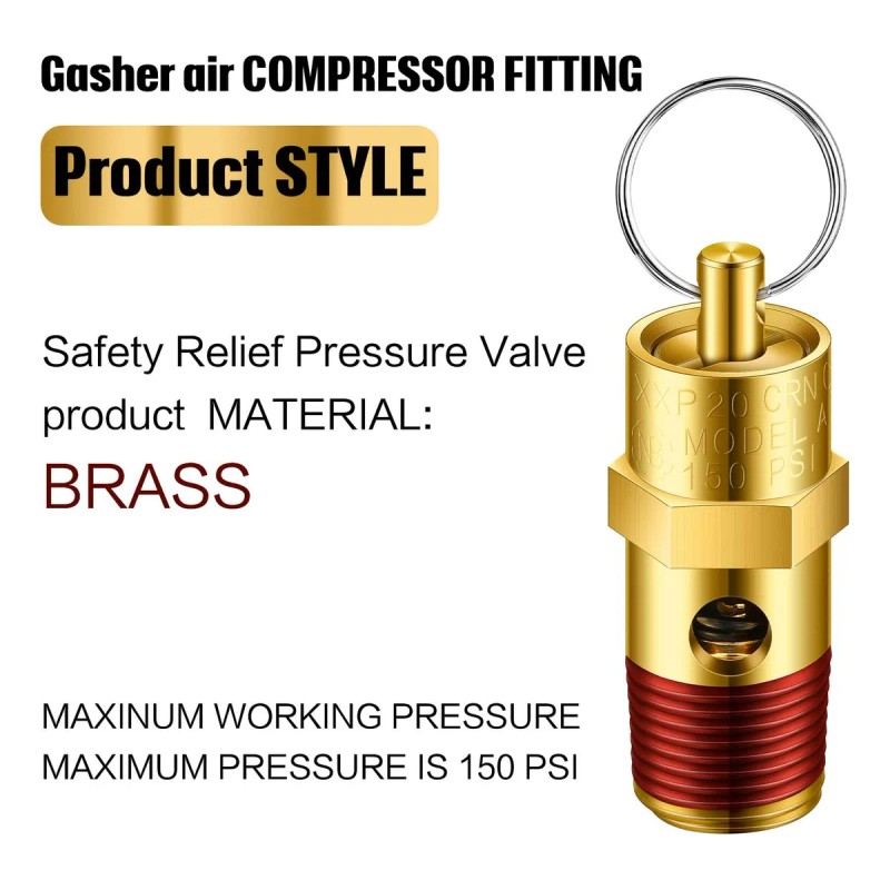 Válvula De Seguridad Npt Macho 1/4 Compresor Aire 150 Psi