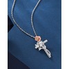 MomentWish Rose Cross Necklace, Christmas Gifts for Women, 1Carat Moissanite