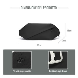 Esshogo Gürteltasche, Umhängetasche für Herren/Damen mit verstellbarem Schultergurt, Gürteltasche für Herren und Damen, Fanny Pack, für Sport, Radfahren, Camping, Reisen, Schwarz, Schwarz , Klassisch
