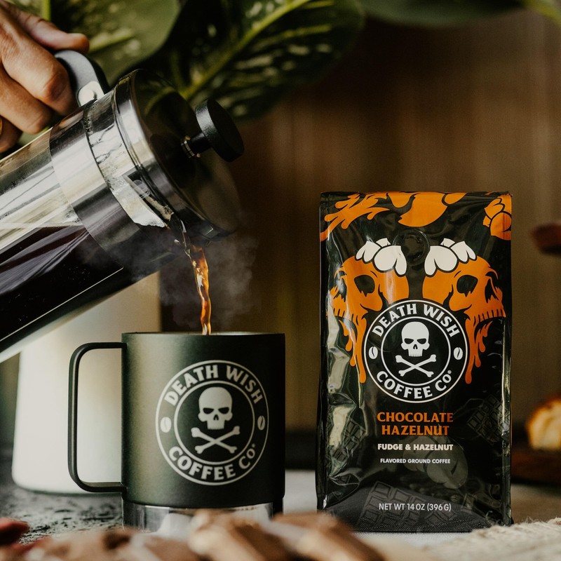 DEATH WISH COFFEE - Chocolate Hazelnut Ground Coffee, Fair Trade