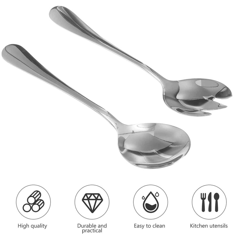 Pack of 2 Salad Servers, Stainless Steel Salad Serving Set,