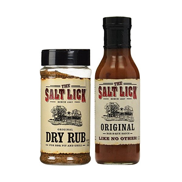 Salt Lick Original Favorites Assortment, one each of Original Dry Rub, Original BBQ Sauce