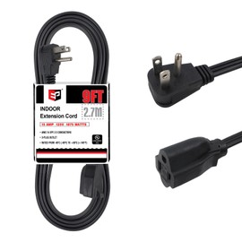 EP 9 Ft Heavy Duty Appliance Extension Cord - 14 Gauge 3 Prong SPT-3 Cable Wire, Ideal for Air Conditioners, Refrigerators, and Major Appliances - Indoor Use, Black