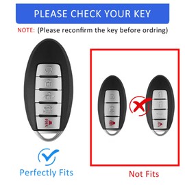 Key Fob Cover for Nissan Soft TPU Car Smart Keys Case Accessories Fit for Nissan Altima Sentra Rogue Pathfinder Murano Armada Maxima Versa 5 Buttons Car Keys Case Shell(White)