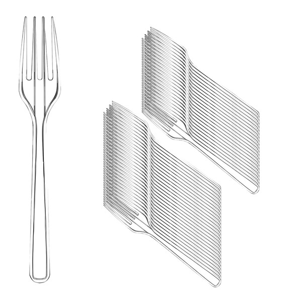 U-Vathing Disposable Plastic Forks Bulk, 100 Pcs Thicken and Harden