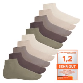 Footstar - Women's and Men's - Sneak It! Celodoro Short Shaft Trainer Socks - 10 Pairs in Trendy Colours - Sizes 3-15. - natural tints, size: 47-50