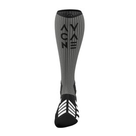 AYCANE A-SHIELD Cut-Resistant Hockey Skate Socks with Seamless Toe, Lace Bite Protection, Level A5 Protection, Moisture-Wicking and Quick-Drying, Grey/Black (XS (Kids 12.5C - 2.5Y))