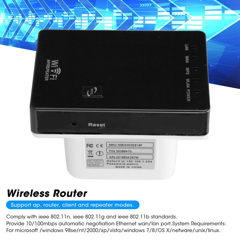 Wireless Network Router Wifi Single Boost Repeater SSID Amplifier 300mbps