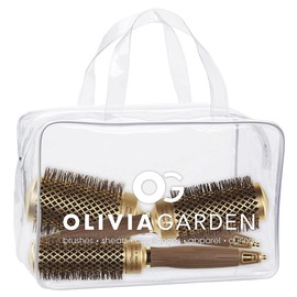 Olivia Garden NanoThermic Ceramic + Ion Round Thermal Hair Brush - Not Electrical - Professional Blowout Brush for Normal to Thick Hair - NT-34, NT-44, NT-54