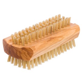 Redecker Natural Pig Bristle Nail Brush with Waxed Olive Wood Handle, 3-3/4-Inches