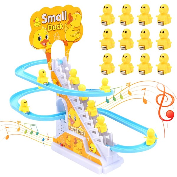 CEWROM Electric Duck Stair Climbing Toy, 12 Pieces Electric Duck