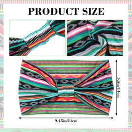 HOFURME 12 Pcs African Headbands Boho Knotted Hairbands Stretch, Wide Yoga Elastic Hair Wraps Wide Head Wraps Elastic Yoga Turban HairScarfs Workout Printed Hair Accessories for Women