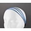 Blue thin skinny triple 3-strand faux leather headband hair band