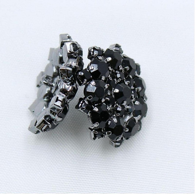 Namzi 10pcs Black Rhinestone Buttons Shank Diamante Accessories DIY for