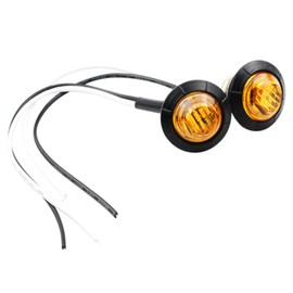 Beatus Embedded Side Markers, Turn Signals, Bike Handles, Cowls, Trucks, Cars, Waterproof, Safe on Rainy Days, Set of 2 (Orange)