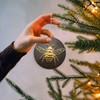 Ornamento de Navidad de cerámica con pedente, abeja dorada 3D