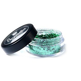 Superstar Biodegradable Loose Chunky Glitter - Spring Green (6 ml), Cosmetic Grade, Ecofriendly Glitter for Face, Body, Hair
