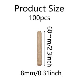 Runseaway 100Pcs 8x60mm Wooden Dowel Pins, Twill Groove Dowel Pin Hardwood Dowel Pegs with Tapered Ends for Furniture DIY Projects, Shelves, Crafts, Carpentry