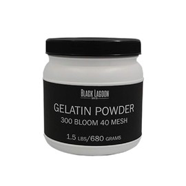 300 Bloom Gelatin Powder 1.5 lbs / 680 g. - 40 Mesh - UNFLAVORED. Highest Grade 100% Natural Porcine Gelatin. No fillers