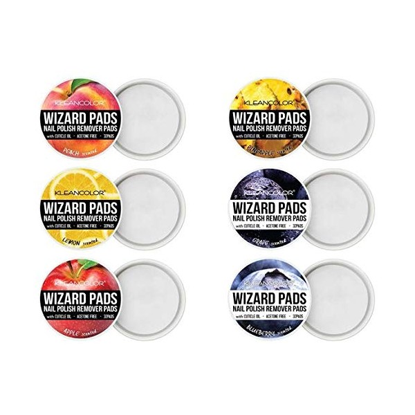 KLEANCOLOR Wizard Pads Nail Polish Remover Pads - 6 Pack