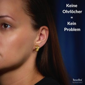 Traveller Clip-On Earrings, Gold-Plated/Platinum-Plated/Bi-Colour, Crystal