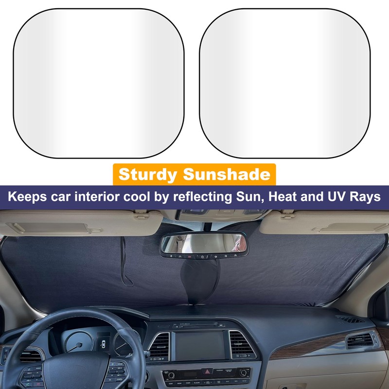 EcoNour Car Windshield Sun Shade Foldable | Front Windshield Shade