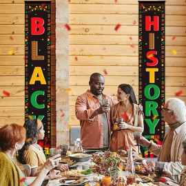 GERMISHUYS Black History Month Banner, Black History Month Decorations Porch Banner, African American Holiday Front Door Sign, Black History Month Banner Indoor Outdoor Decor