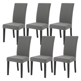 FRKOKRFA Chair Covers, Set of 6, Stretchy Dining Room Chair Covers, Removable Washable Chair Covers, Modern Elastic Covers for Home, Hotel, Banquet, Party Decoration and Wedding (Light Grey)