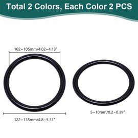 PH PandaHall 4PCS Round Purse Handle, 2 Colors Plastic Bag Handles Decorative Handbag Handle Bag Handle Replacements for Straws Beach Canvas Handbags Macrame Crocheted Purse Making, 5.3inch