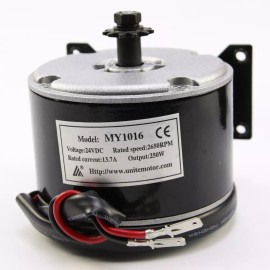 Unite MY1016 24V 250W Brush Motor for Electric Bicycle e Bike Razor Quad ATV Scooter