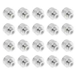 Motoforti Push to Connect Air Fittings 1/4" Male Thread Air Line Quick Connector Plastic Metal 1/2"BSPT 20 Pcs White Silver Tone