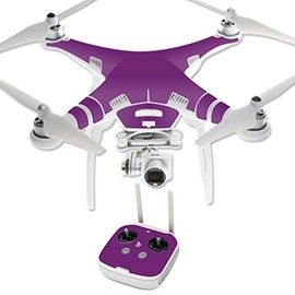 MightySkins Skin Compatible with DJI Phantom 3 Professional Quadcopter Drone wrap Cover Sticker Skins Solid Purple