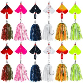 Bass Fishing Lures Kit Fishing Buzzbait Lure Bass Spinner Baits Kit Buzzbait for Bass Fishing Multicolor Swimbait Topwater Lure Hard Metal Spinnerbait Fishing Lure for Bass Pike Trout Fishing