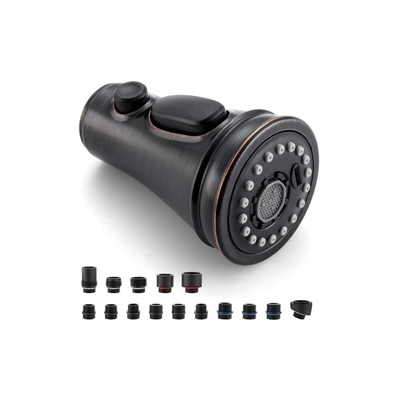 Kitchen Faucet Replacement Spray Head - with 15 Adapters, Pull