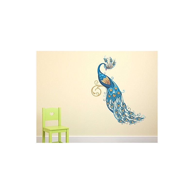 Wallstick Vinyl Beautiful Peacock Wall Sticker (23 cm X 4.2