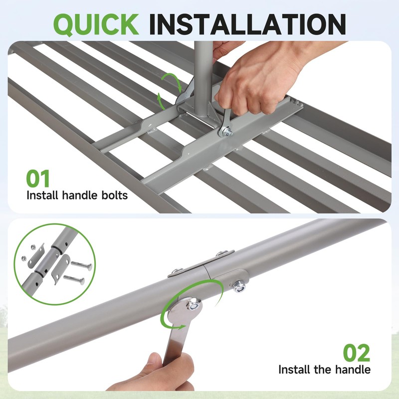 Lawn Leveling Rake – Heavy-Duty Galvanized Steel Yard Leveling Rake