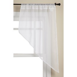 Stylemaster Elegance 56 by 38-Inch Sheer Voile Swag Pair, White