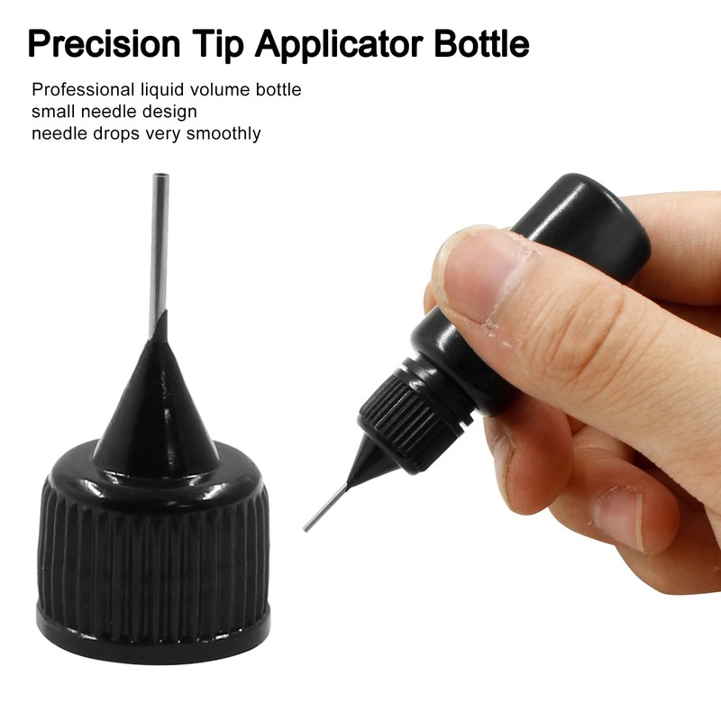 Bivethoi Precision Tip Applicator Bottle,10ml Glue Applicator Bottles, 10 PCS