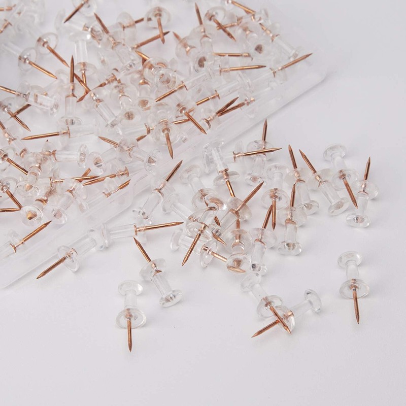 100 Pcs Plastic Heads Steel Tips Thumb Nails for Map
