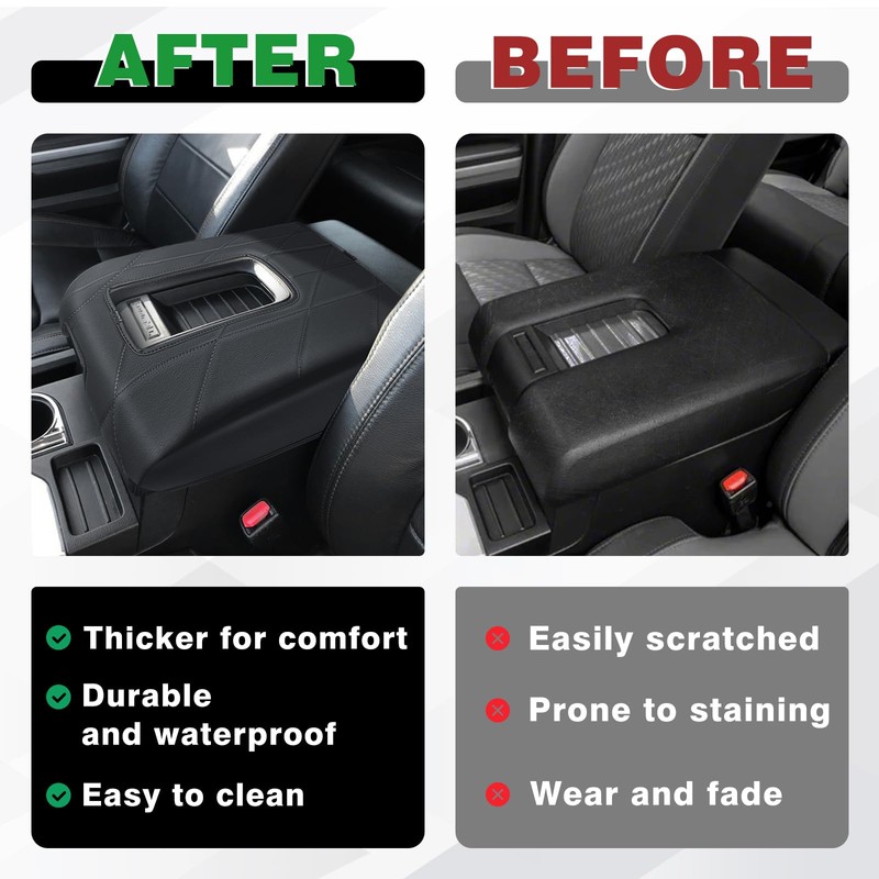 Muslogy Center Console Armrest Cover Compatible with Toyota Tundra 2014-2021