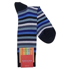Marcoliani Milano Men's Rainbow Stripe Socks - Blue Mix