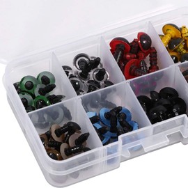 Atyhao 80pcs 8 Colors 10mm 12mm Plastic Eyes with Washer Colorful Plastic Eyes Craft Eyes Doll Eye Box 40 Pairs Mixed 10mm Puppet Plush Animal (10mm)