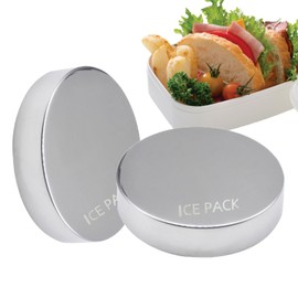 kerayapa 2 Packs Stainless Steel Ice Packs for Lunch Boxes - Reusable Quick Freeze Packs for Cooler, Bento, Lunch Bags - Long Lasting Cooling Ice Packs for Camping, Fishing, Picnics and Travel