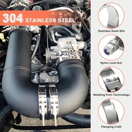 WYSIWYKA 2 Pack 3.5" T-Bolt Hose Clamps, 304 Stainless Steel Turbo Intake Clamp, Working Range 95mm-103mm for 3.5" Hose ID