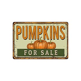 LINQWkk TREEPERI Vintage Tin Sign Pumpkin Retro Metel Decorative Sign Wall Decor for Farm Fresh Farmers Market Pumpkin Patch